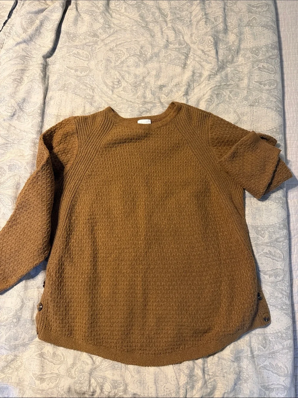 J. Jill Textured Knit Pullover in Warm Brown